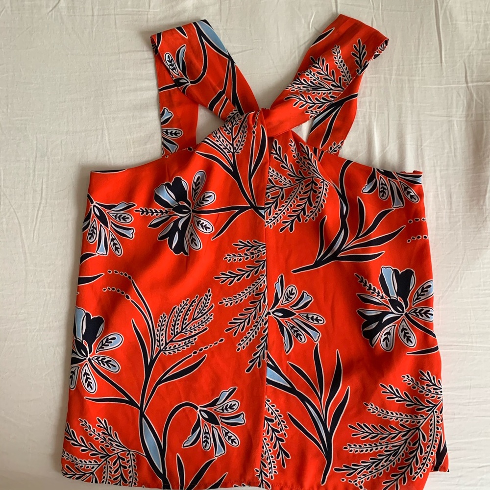 Banana Republic Factory Red Floral Tank Top